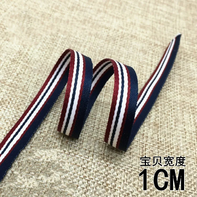 Hot Sale 1cm Stripe Ribbon DIY Handmade Clothing Material Shoulder Strap Gift Wrap DIY Clothing Hair Sewing Accessories (1Meter)