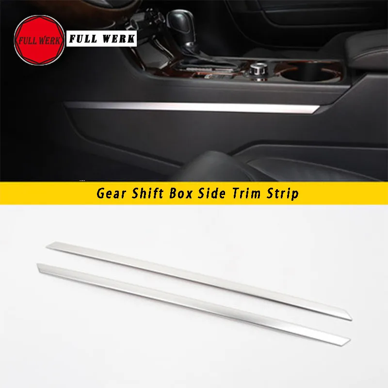 1 Pair Car Gear Shift Box Side Trim Strip Decoration Cover for VW Touareg 2011-2018 Interior Moulding SS Alu Styling Accessories