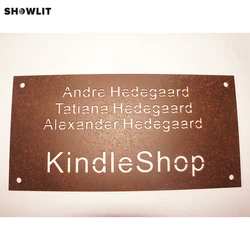 Rusted Steel House Number Address Metal Plate
