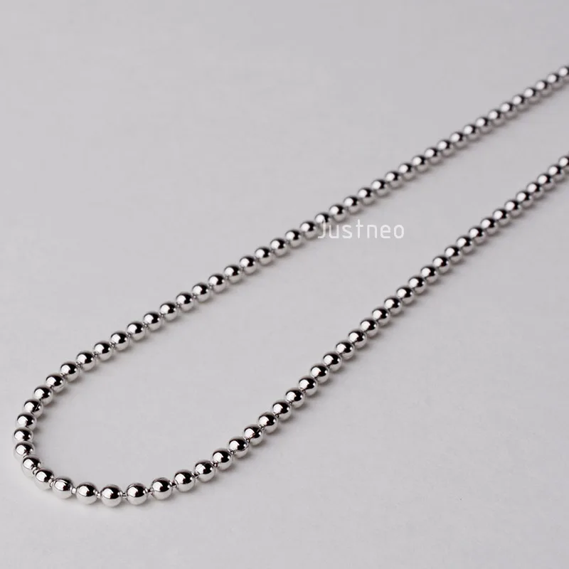 JustNeo Solid 925 Sterling Silver Ball Chain Necklace,Basic Chains for Pendants