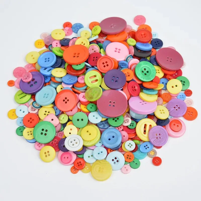 50Gram Mix Size Round Beautiful Button Sewing Fit Scrapbooking Apparel Crafts Decals for Kids Crafts Accessories