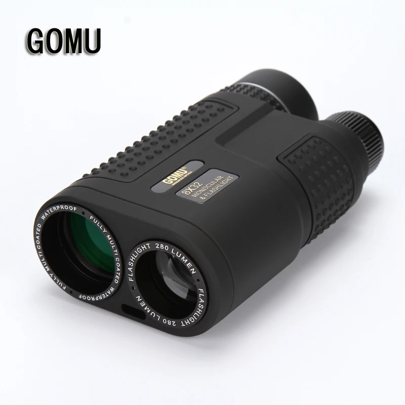 Imagem -02 - Gomu Caza 8x32 Telescópio Monocular Multifuncional Binóculos Compactos Espaço Embutido Lanterna Visão Noturna para a Caça de Acampamento