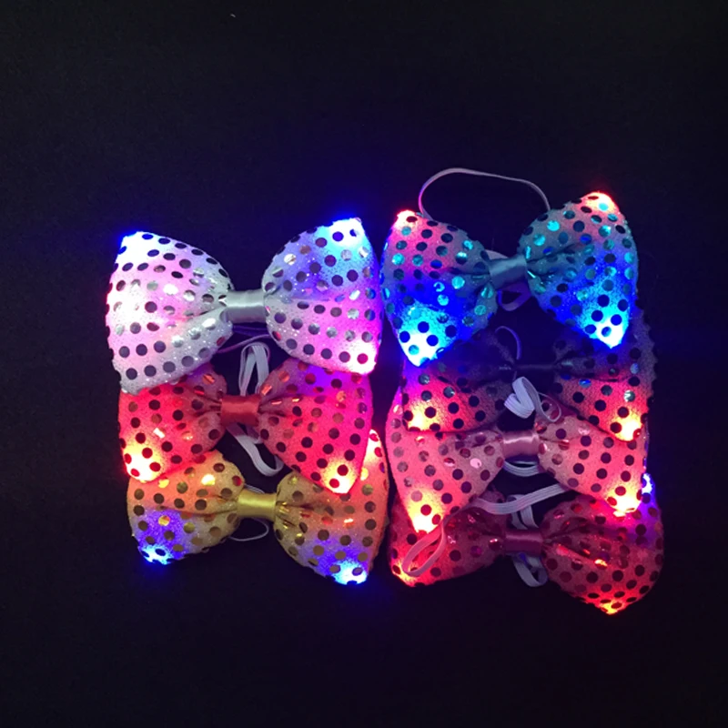 Nœud papillon lumineux Led, décoration de fête, cadeau pour enfant et adulte, fête d'anniversaire, Concert, mariage, fournitures scintillantes dans la nuit