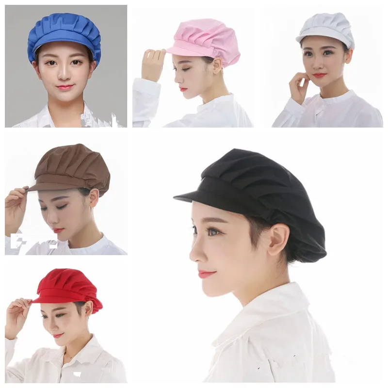 1pcs Men Women Cook Kitchen Chef Elastic Cap Dustproof Uniform Waiter Workshop Resturant Bakery Catering Hat Full Cloth YLM9867