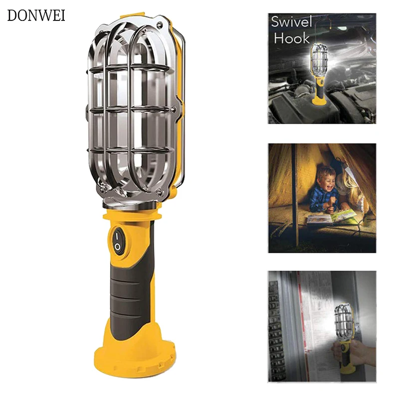 Protable LED Work Flashlights Car Repair Working Lamp AA Battery Powered Torch Built-in Magnet Hook Tent Camping Lantern