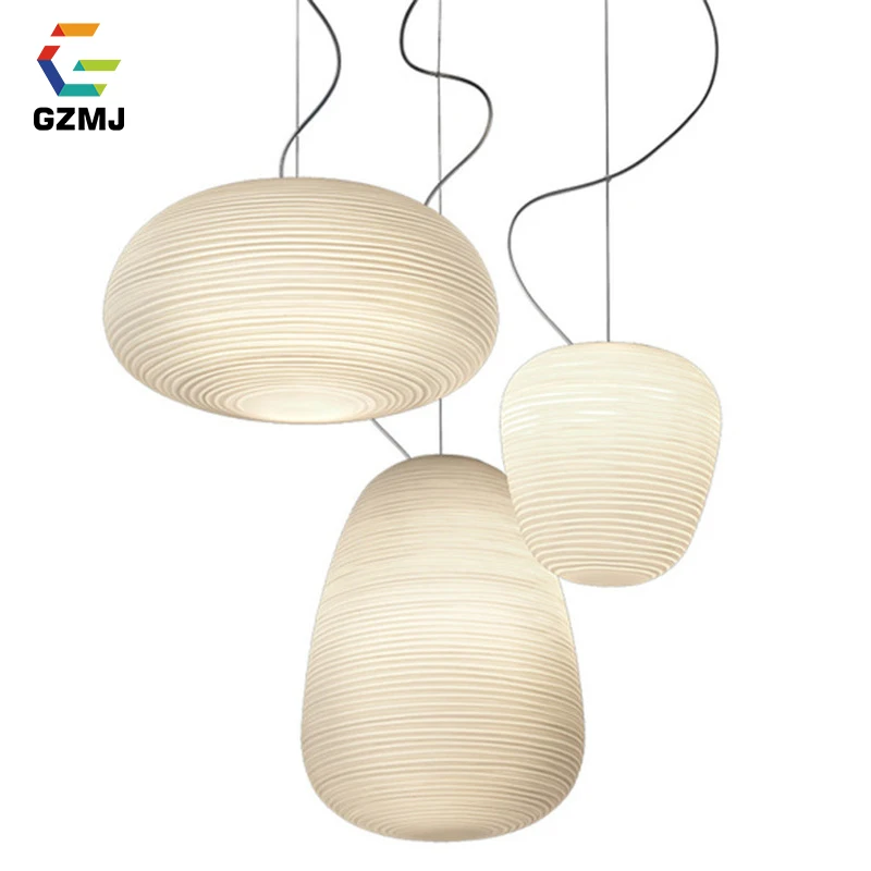 

GZMJ Nordic Style LED Pendant Lights White Glass Lampshade Bedroom Hanging Lamp E27 Cord Pendant Hanglamp For Bedroom Parlor