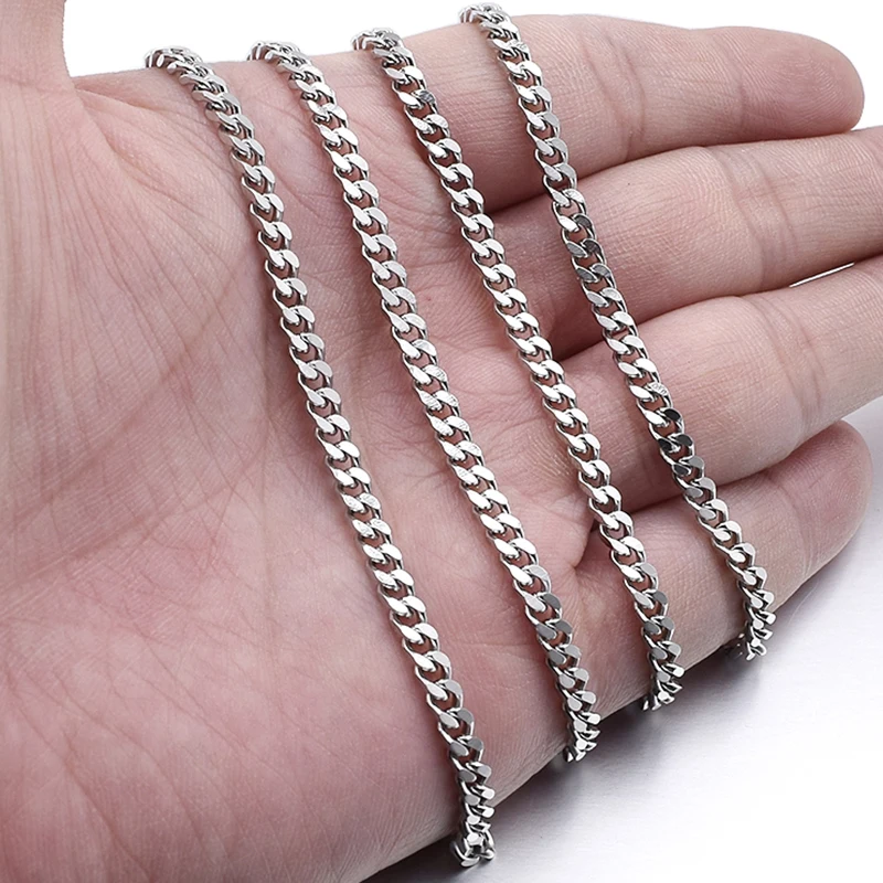 ATGO (40-70cm) to choose, 3mm wide,Chain Necklace,Stainless Steel Necklace Men,wholesale accessories BN001