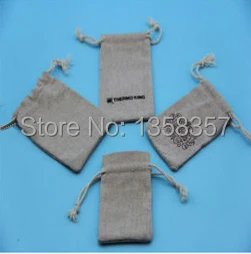 100pcs/lot wholesale jute/linen/flax drawstring gift bags for toiletry/stationery packaging,Size be customized,Various colors