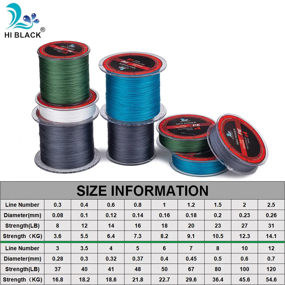 500M 4 Strands 8-80LB PE Braided Fishing Wire Multifilament Super Strong Fishing Line Japan Smoother Extremely Low Memory lines