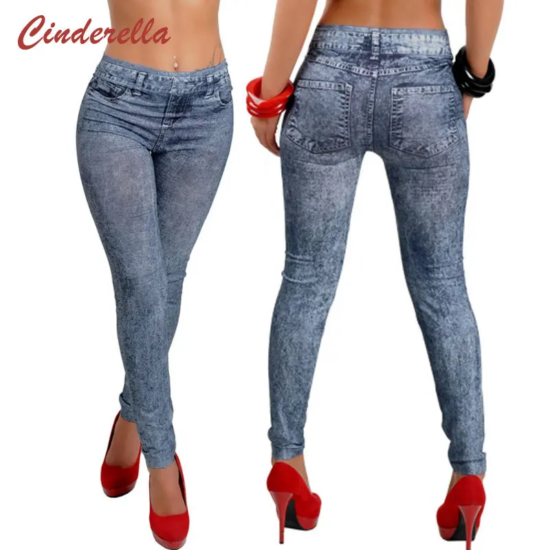 

Sexy Leggings Pants Snow Printed Color Good Stretchy Denim Jeans Hot Sale Ladies Jeggings Black/Blue Women Leggings