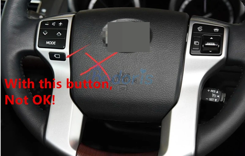 For Toyota Land Cruiser 150 Prado LC150 FJ150 2010-2017 Handle holder Steering Wheel Gear Cover Chrome Car Styling Accessories