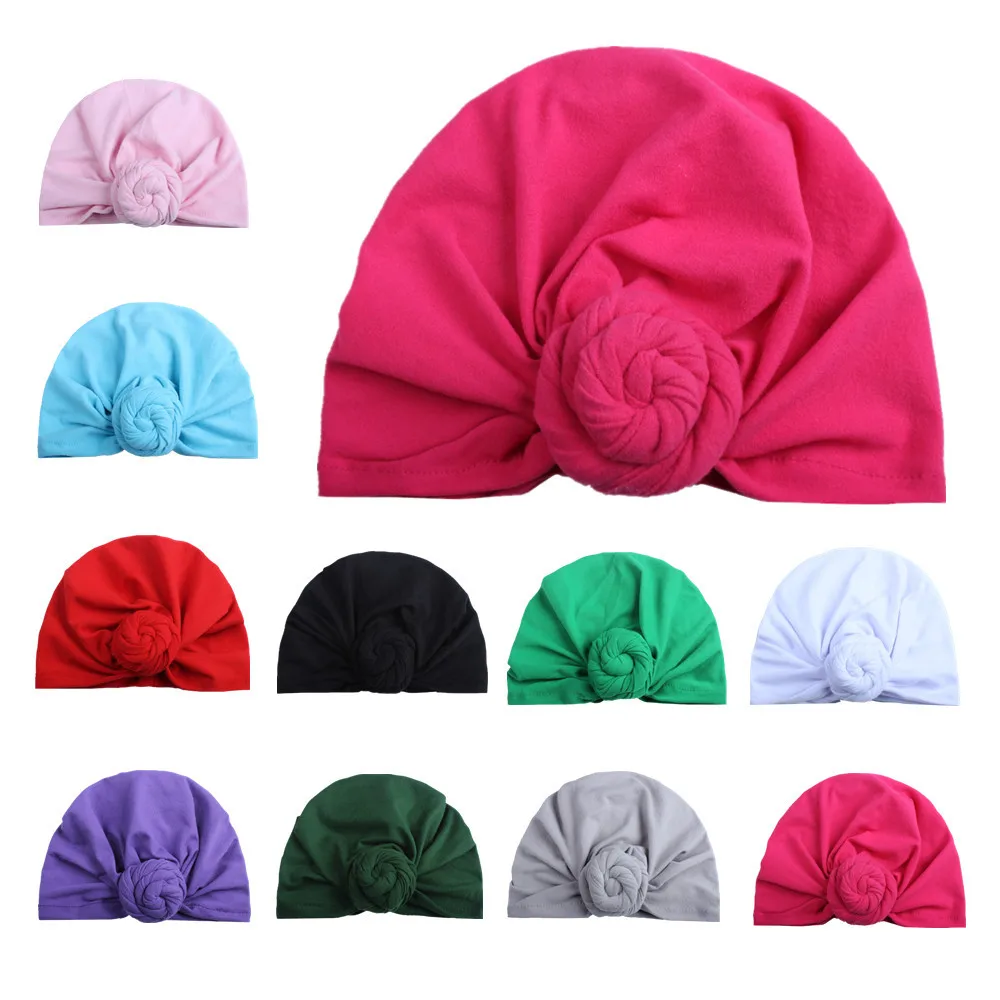 Fashion Donut Baby Hat Newborn Elastic Cotton Baby Beanie Cap Multicolor Infant Turban Hats 1 PC