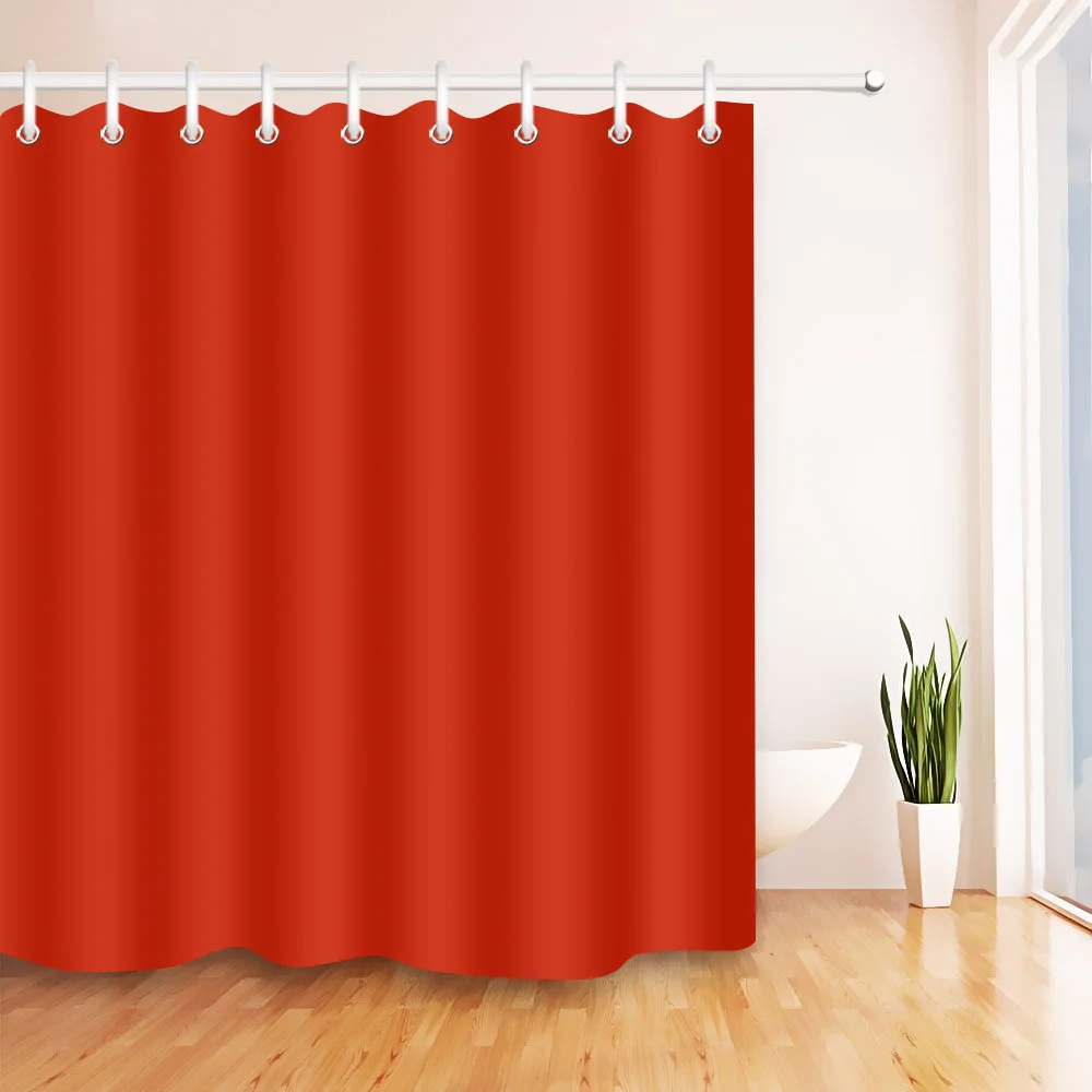 180*200 Waterproof Solid Red Pure Shower Curtains Polyester Print Bathroom Screens Curtain Fabric for Girl Bathtub Home Decor