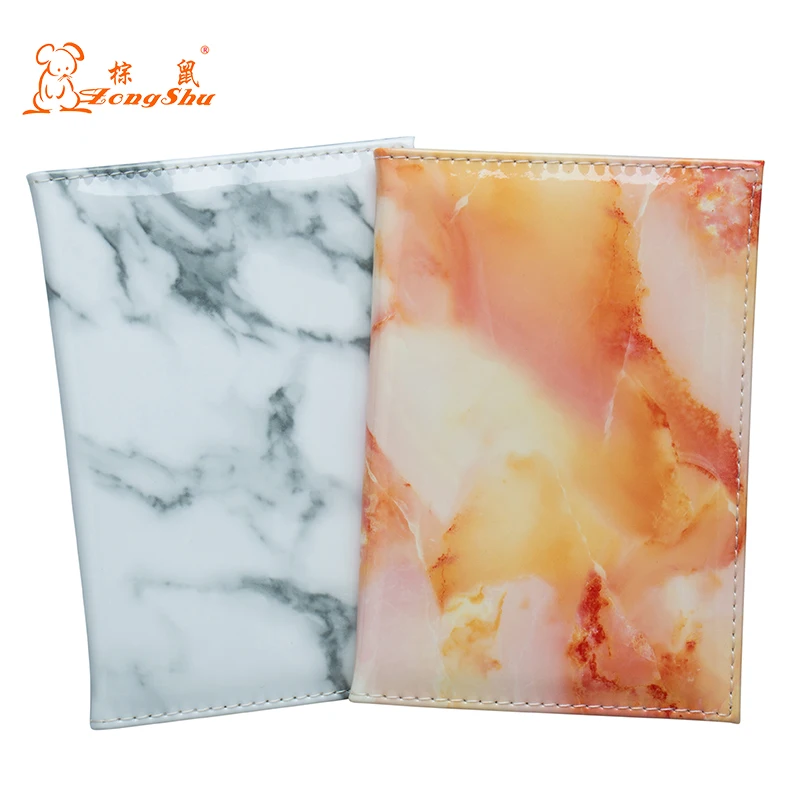 

2020 Fashion Marble Convenient Pu Leather Passport Holder Girl Passport Holder Multifunctional Travel Clip