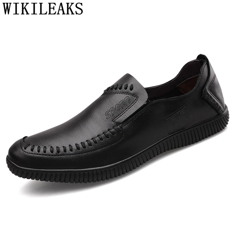 Driving Shoes Men Leather Mens Casual Shoes Hot Sale Genuine Leather Shoes Men Loafers Venting Hole Sepatu Slip On Pria Ayakkabi