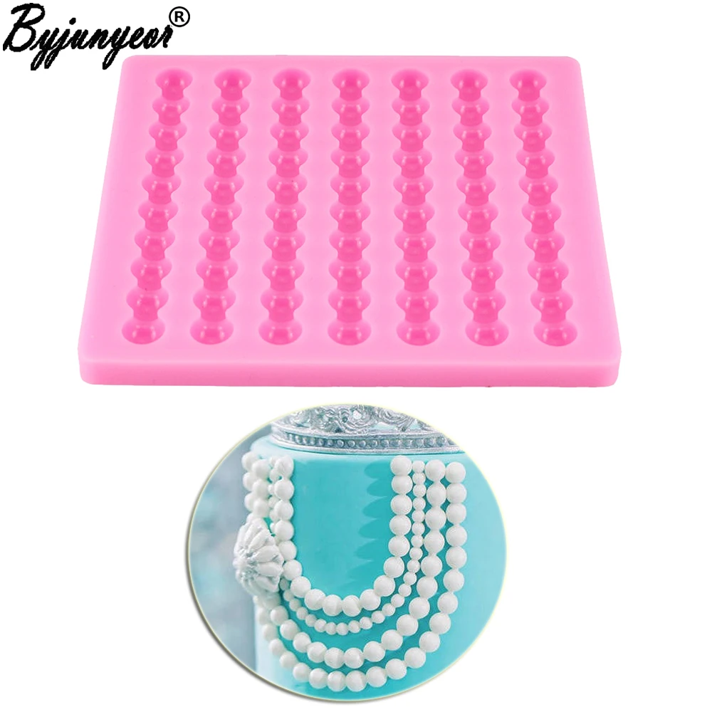 Pearl Cake Border Silicone Mold Sugarcraft Wedding Decorating Tool Cupcake Fondant Chocolate Sugarcraf Gumpaste Clay Molds M2347