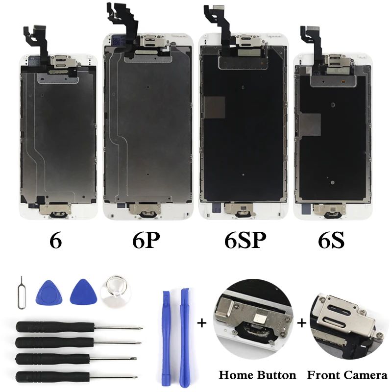 10PCS Complete LCD For iPhone 6 6Plus 6S 6SPlus LCD Display Full Assembly With Touch Screen With Home Button&Front Camera