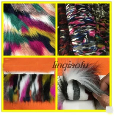 Five-color jacquard imitation fox fur Six-color camouflage jacquard plush  Clothing hair ball plush fabric