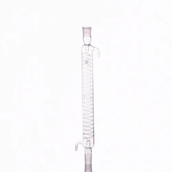 Format serpentine condenser,Spiral condensation length 300mm,Condenser Graham with coiled inner tube,standard ground mouth 29/32