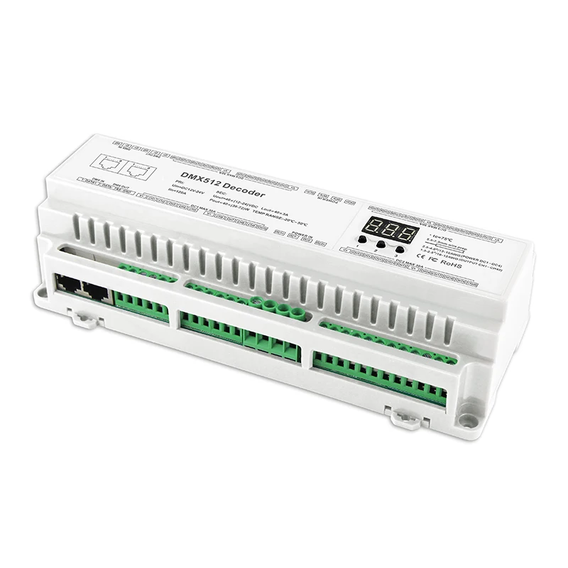 

Bincolor новый декодер DMX512, фотоэлемент 3A 5A 24CH, выход RGB/RGBW, контроллер полос RJ45 24 32 40 каналов DMX, управляемая направляющая