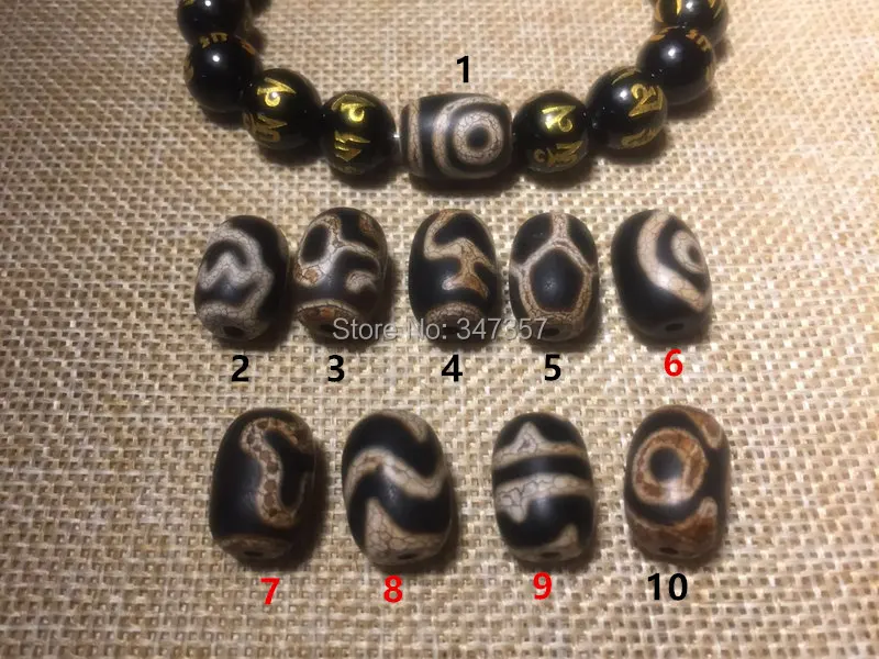 Tibet DZI 10mm Laser engraving Hot stamping 6-word beads bracelet men&women jewelry Big men lotus&other patterns optional Free