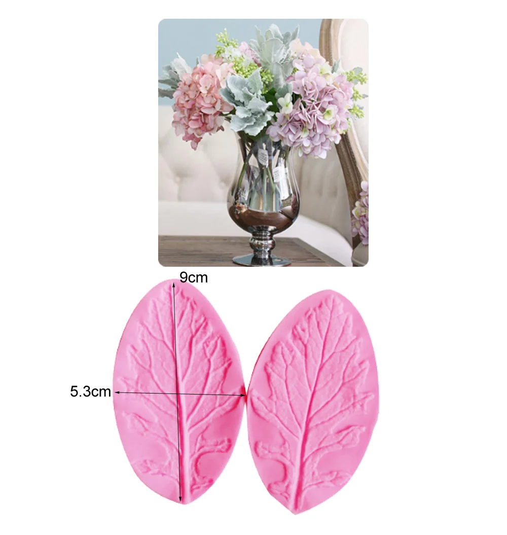 Senecio Cineraria Veiner Petal Flower Leaf Cake Decorating Tools Flower Fondant Mold Water Paper Sugar Clay Flower Moulds CS201