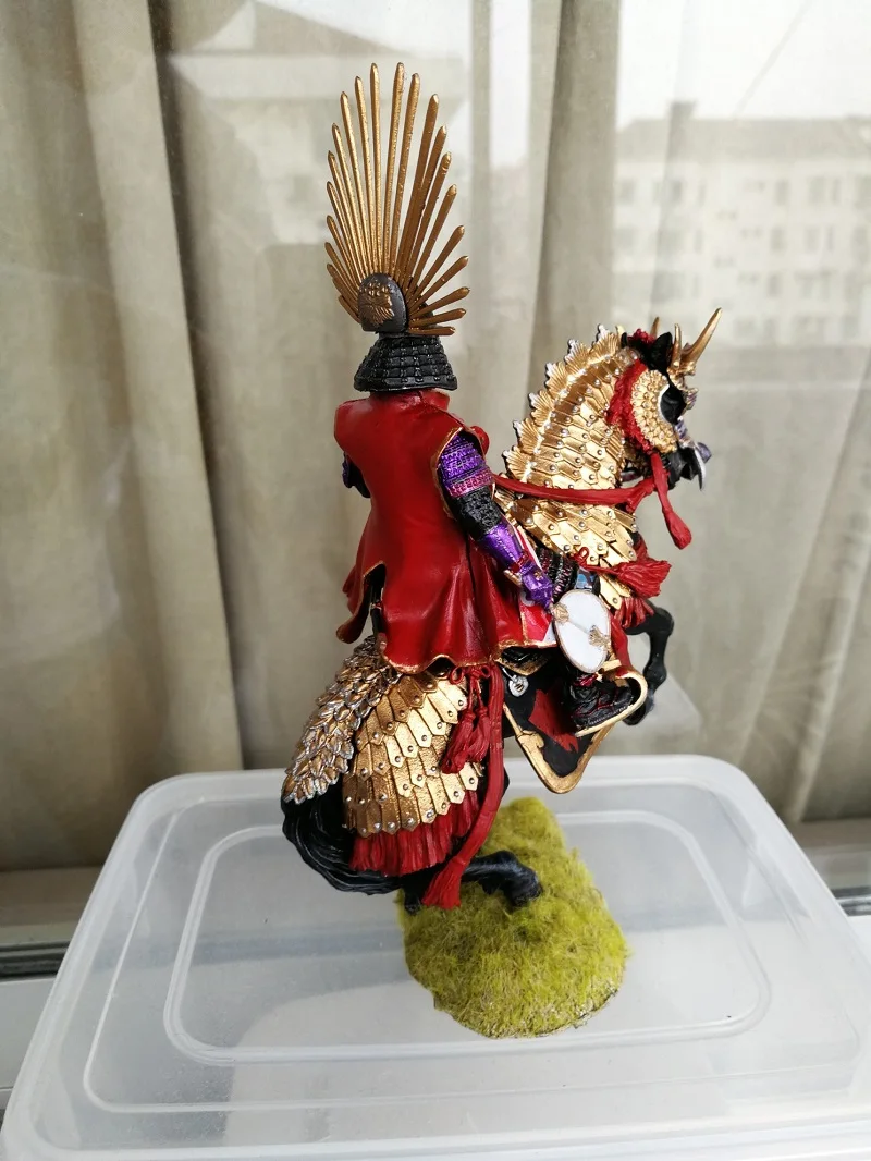 Japan History Toyotomi Hideyoshi Tin Metal Sengoku Samurai Generals Figurines Model Home Desktop Decoration DIY Gifts 1/24