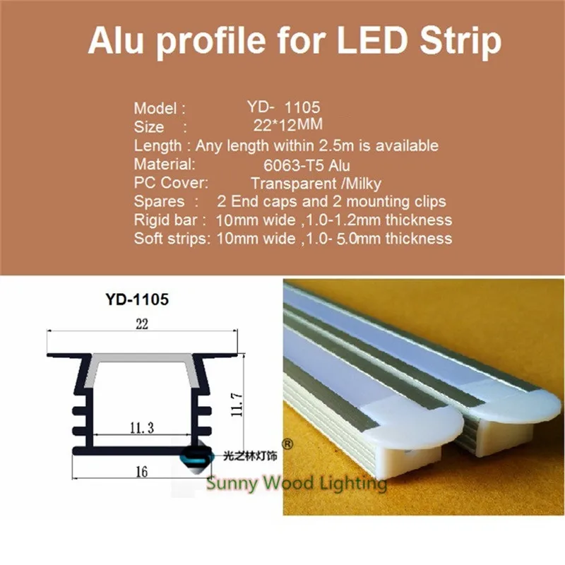 10pcs/lot 40inch  led aluminium profile for 10mm PCB board,embedded led channel for 5050 strip  led strip housing with cover