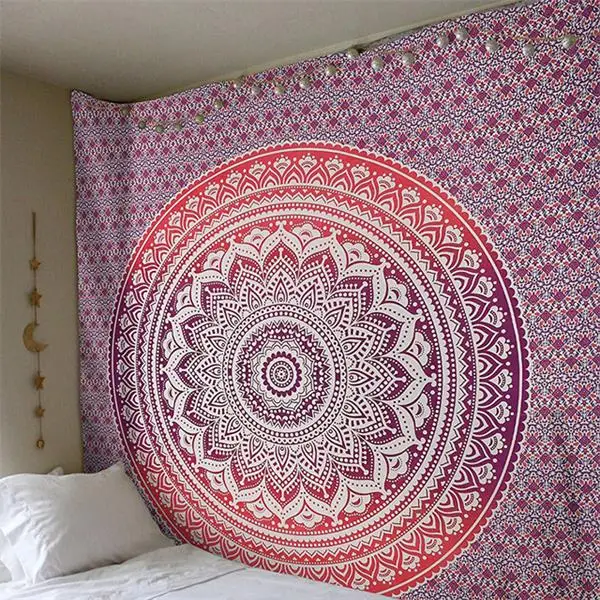 Large Mandala Indian Tapestry Wall Hanging Bohemian Beach Mat Polyester Thin Blanket Yoga Shawl Mat Blanket