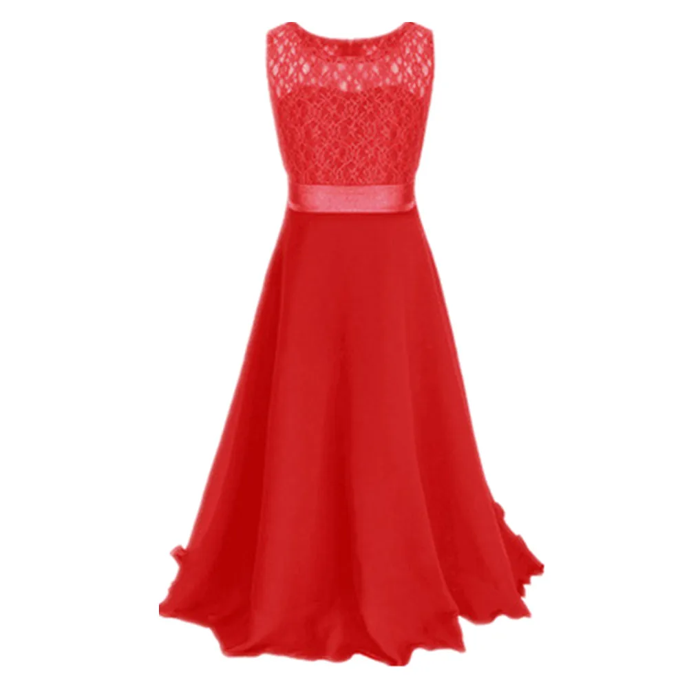 Vestido longo de chiffon com laço e flor estrela, vestido de festa de formatura para meninas grandes de 14 a 16