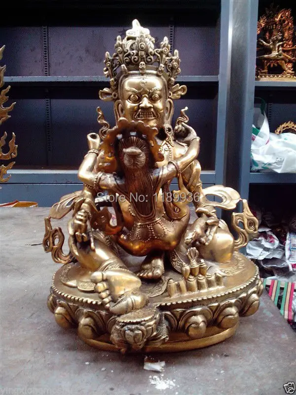 rare Huang god wealth match body to hide spread Buddhism Buddha bronze statue