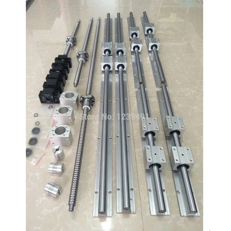 

6 set SBR16 linear guide rail SBR16 - 300/1000/1300mm + SFU1605 - 300/1000/1300mm ballscrew + BK12 BF12 cnc parts