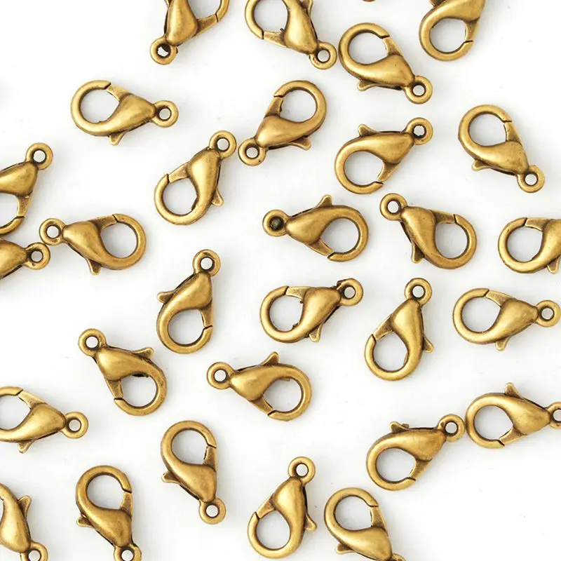 

100pcs 12mm antique bronze plated lobster clasp,jewelry findings,accessories,for DIY jewelry making,wholesale-10068408