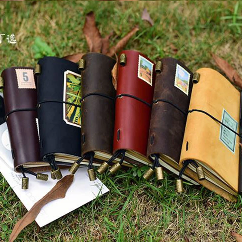 Genuine leather notebook travelers journal agenda handmade planner notebooks vintage diary caderno sketchbook school supplies