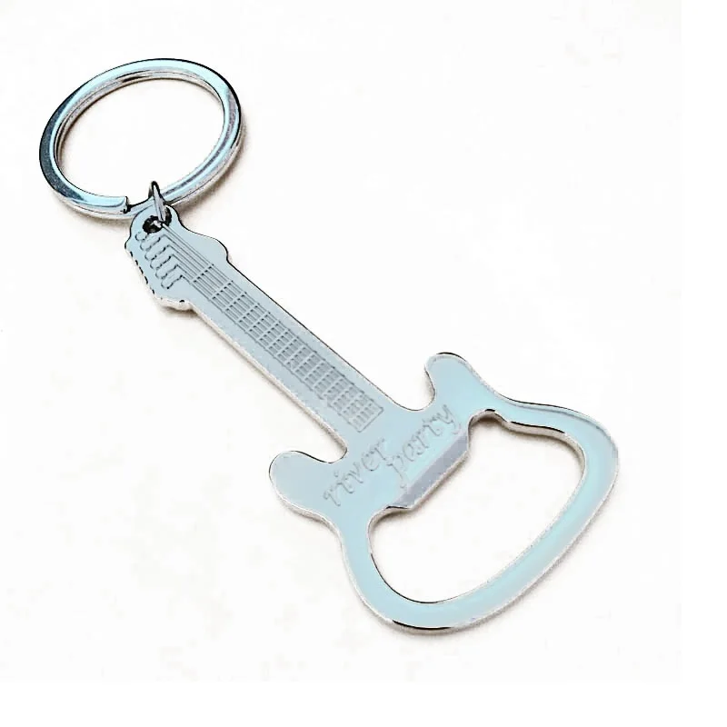 200pcs Zinc Alloy Guitar Design Beer Bottle Opener Wine Accessories Keychain Key Ring Chaveiro Christmas Gift ZA1028