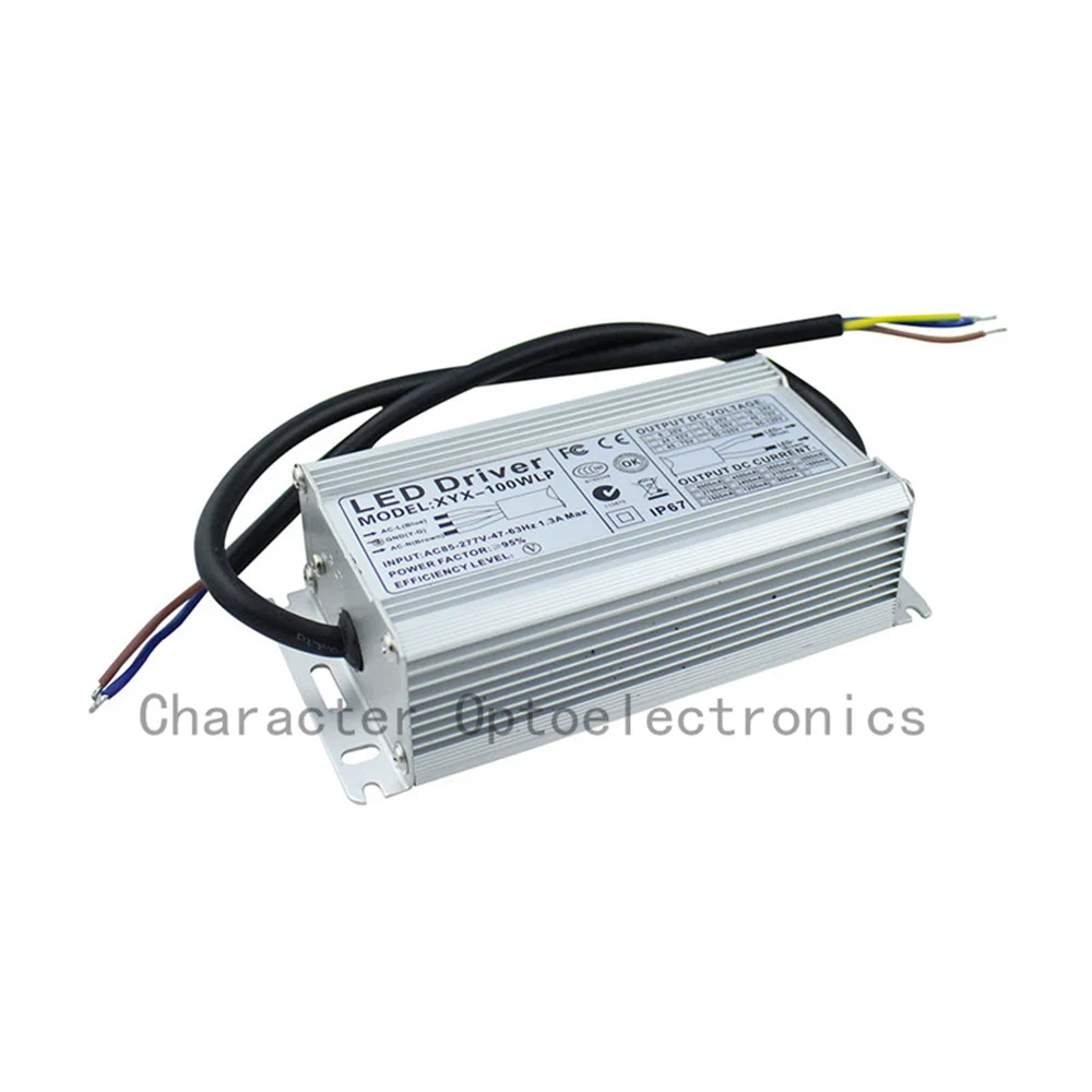 2PCS  Isolation 100W AC85-277V LED Driver 6-10x10 3A DC18-34V IP67 Waterproof Constant Current For Spotlights