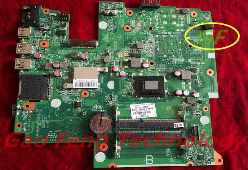 Wholesale laptop motherboard DA0U33MB6E1 for HP for TouchSmart B109WM 14-B  744421-501 744421-001 motherbaord 100% Tested