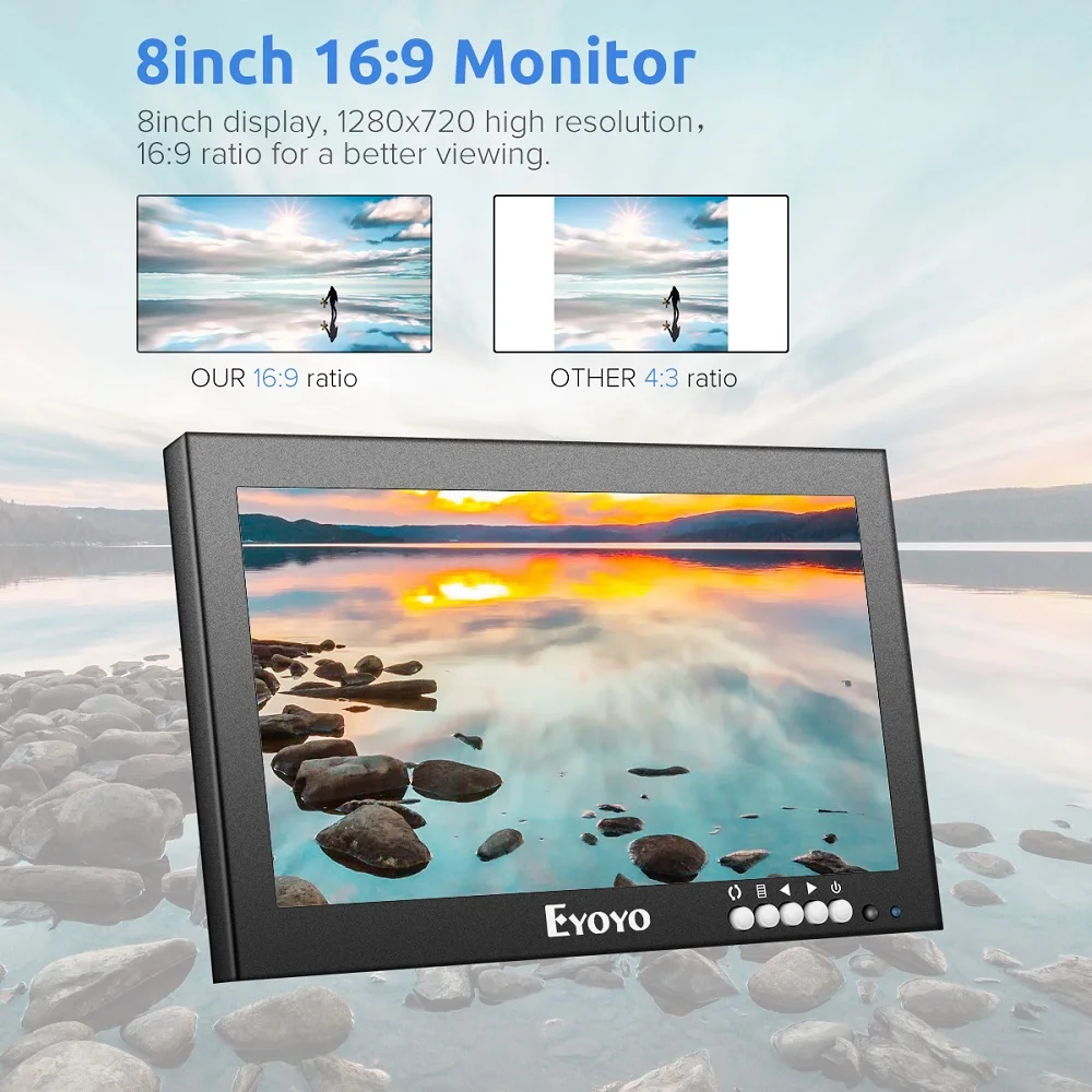 Yeyoyo-1280x720 ips,LCD画面,vga av bnc,pc,cctvカメラのセキュリティ