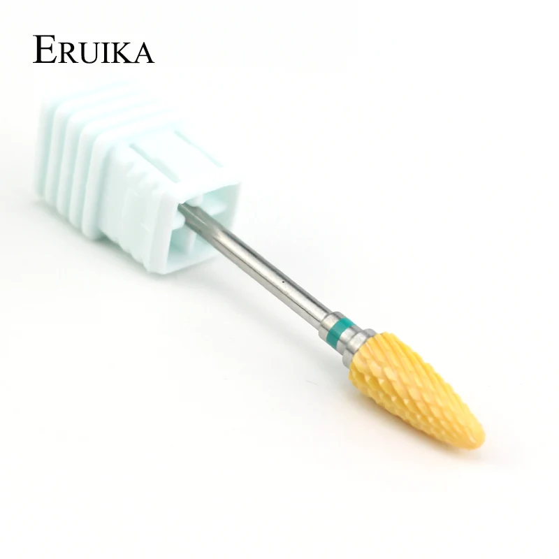 ERUIKA 1PC Amarelo Cortador de Trituração para a Máquina De Manicure Pedicure Elétrico Prego Broca Cerâmica Aparelhos Arquivos Unhas Acessórios