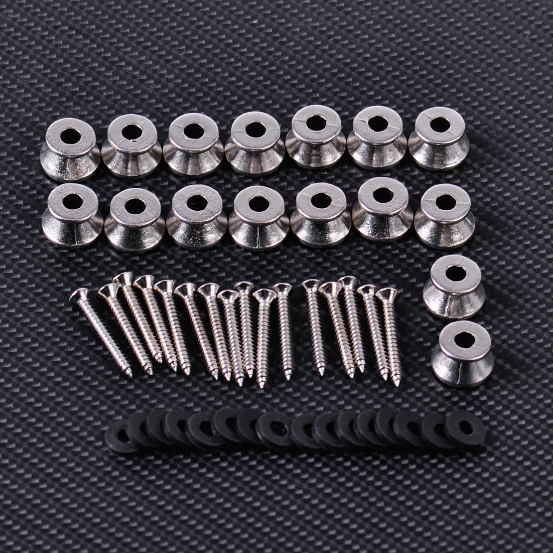 

LETAOSK 16pcs Guitar Bass Strap locks End Pin Pack Electric Acoustic Buttons Cushion Screws Chrome Plated