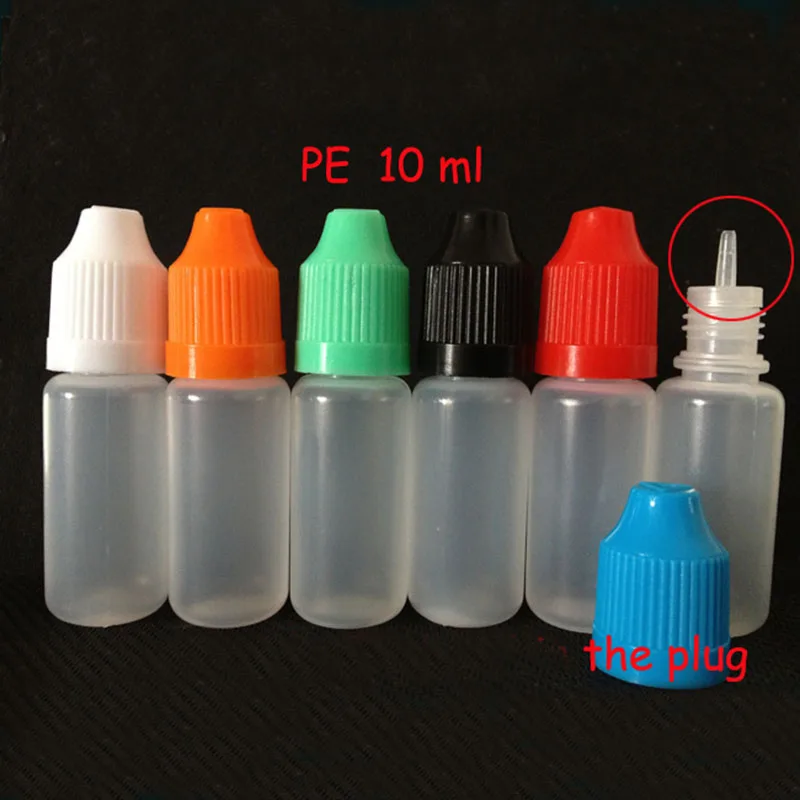 

PE 10ML Plastic Dropper Bottle With Childproof Cap& Tip Plastic Eye Dropper oil Cigarette liquid Vapor Bottle