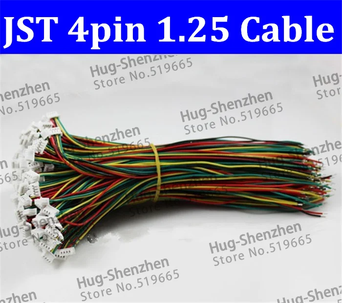 High Quality and new brand Mini. Micro 1.25 T-1 4-Pin Connector w/.Wire x 100Pcs .4pin 1.25mm