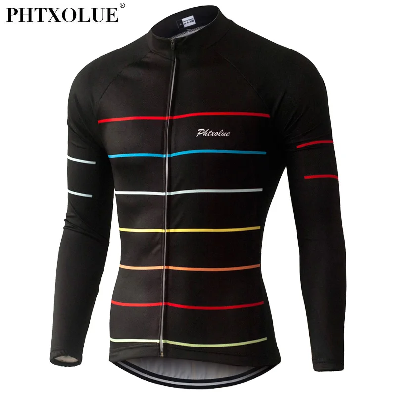 Phtxolue Thermal Fleece Cycling Jerseys Autumn Winter Warm Pro Mtb Long Sleeve Men Bike Wear Spring Summer Cycling Clothing