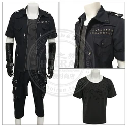 Mens XV Noctis Lucis Caelum Mens Tshirt Caelum Cosplay Costume Uniform Leather Set Halloween Outfit