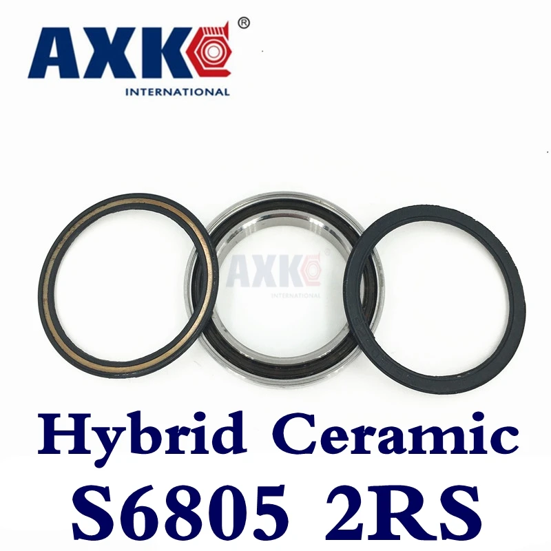 2023 Sale Axk S6805-2rs S6805 2rs 6805 6805n Stainless Hybird Ceramic Bearing 25x37x7mm Bike Bottom Bracket Repair Parts 61805