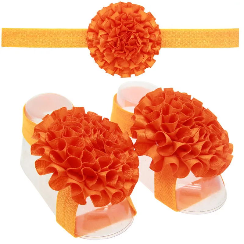 Retail headband Shoes flowers fold elastic fashion accessories baby infant Kids children