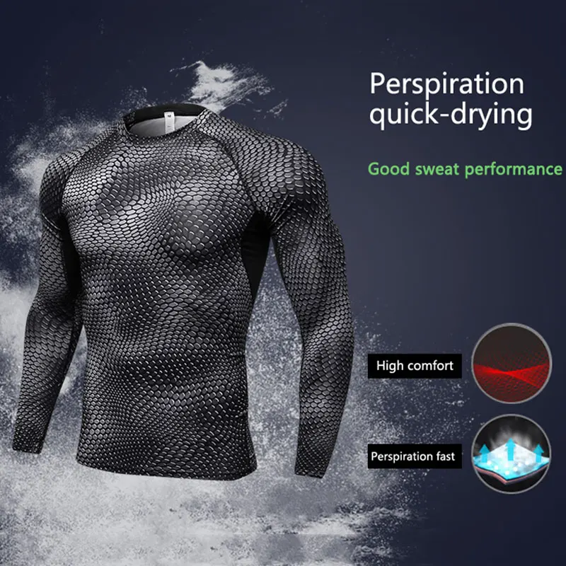 Long Sleeve Fitness Tights Sport Shirt Men , Quickly Dry Soccer Jersey Running T-shirts Gym Clothing Crossfit Top Mens Rashgard