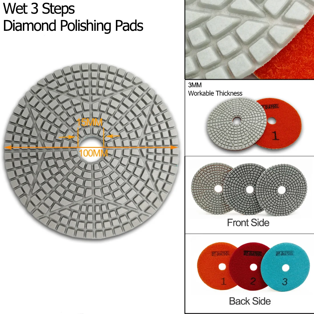 DT-DIATOOL 2sets/6pcs Dia 100mm/4