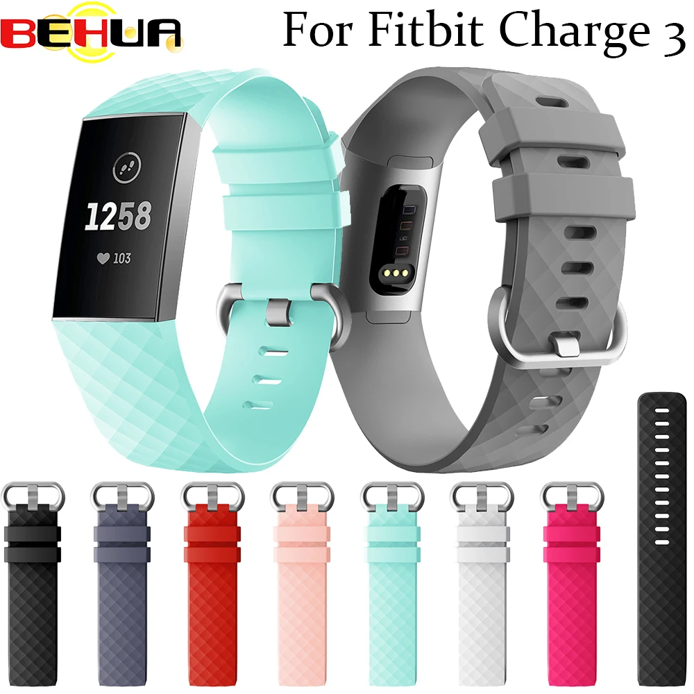 Fitbit Charge 3 용 다채로운 소프트 실리콘 스포츠 밴드 Fitbit Charge3 용 시계 밴드 스트랩 Smartwatch 액세서리 밴드 스트랩