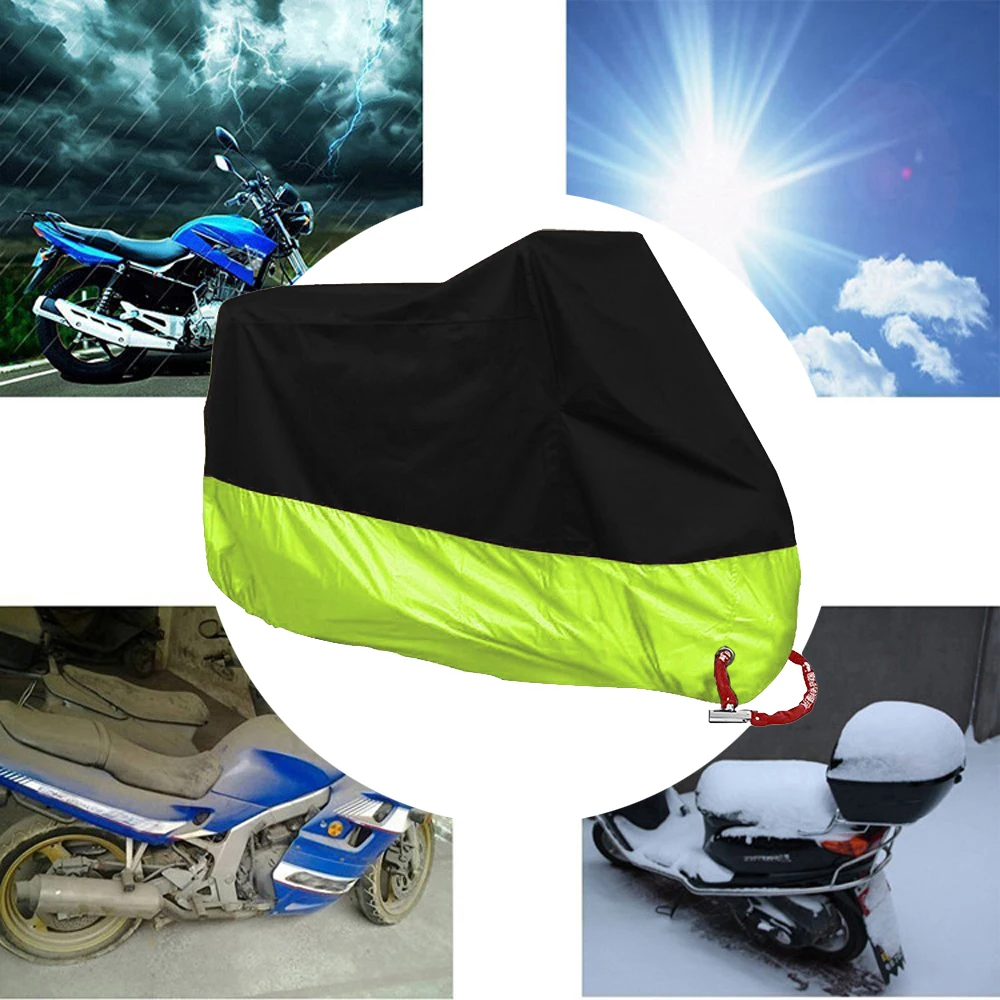 XXXXL Black/Green Motorcycle Cover For Harley Road King Custom FLHR Tour Road Glide Touring/Yamaha Royal Star Venture XVZ1300